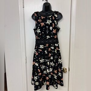 Owin Black Floral Dress